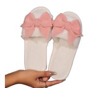 Ladies' Slippers Have A Stylish Winter Vibe With Bow Ties Indoor Soft-Soled Are Comfortable And Warm Pour l'intérieur et l'extérieur(Pink,40-41)
