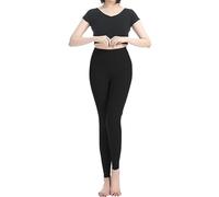 Ladies Thermal Leggings High Waist Tights Winter Warm Trousers Slim Fit Fleece Lined Bottoms Black Sports Workout Yoga Pants F-01 (Black, M)