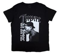 Ladies Tupac Only God Text Officiel Femmes Dames T-Shirt (XX-Large)