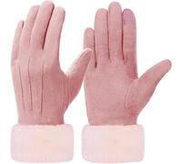 Ladies Winter Thermal Gloves Thin Fleece Lined Touch Screen Texting Gloves Winter Warm Windproof Gloves Gift Ski Cycling One Size"".[J370]