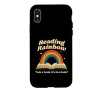 Lading Book Lover Rainbow Jette Un œil dans Un Livre Coque pour iPhone X/XS
