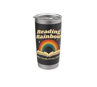 Lading Book Lover Rainbow Jette un œil dans un livre Gobelet isotherme en acier inoxydable double paroi
