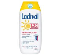 Ladival Lotion solaire Sensitive Plus SPF 50+ - Sans parfum - Sans colorants ni conservateurs - Imperméable - 200 ml