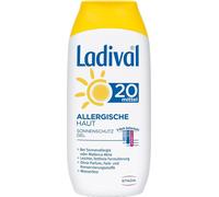 Ladival Peau Allergique Gel de Protection Solaire SPF 20 - Gel solaire sans parfum pour les personnes allergiques - sans colorants ni conservateurs - résistant à l'eau - 1 x 200 ml