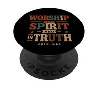 L'adoration en Esprit et en vérité (Jean 4, 24) - Vintage Christian PopSockets PopGrip Adhésif