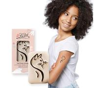 LaDot - Tampon tatouage Chat en céramique, tatouage temporaire sans aiguille, hypoallergénique et résistant à l’eau, idéal pour enfants et adultes