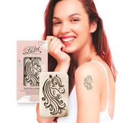 LaDot Tatouage Temporaire pour Enfants et Adultes, Faux Tatouage Doux pour la Peau, Tampon de Tatouage Ephemere pour le Corps et le Bras, Résistant à l'Eau, Cheval