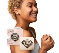 LaDot Tatouage Temporaire pour Enfants et Adultes, Faux Tatouage Doux pour la Peau, Tampon de Tatouage Ephemere pour le Corps et le Bras, Résistant à l'Eau, Diamant