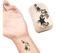 LaDot Tatouage Temporaire pour Enfants et Adultes, Faux Tatouage Doux pour la Peau, Tampon de Tatouage Ephemere pour le Corps et le Bras, Résistant à l'Eau, Étoile Tribale