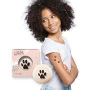 LaDot Tatouage Temporaire pour Enfants et Adultes, Faux Tatouage Doux pour la Peau, Tampon de Tatouage Ephemere pour le Corps et le Bras, Résistant à l'Eau, Patte de Chat