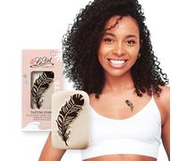 LaDot - Tampon tatouage Plume en céramique, tatouage temporaire sans aiguille, hypoallergénique et résistant à l’eau, idéal pour enfants et adultes