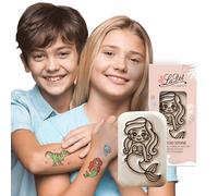 LaDot - Tampon tatouage Sirène en céramique, tatouage temporaire sans aiguille, hypoallergénique et résistant à l’eau, idéal pour enfants et adultes