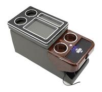 LADPZJNW boîte Rangement Centrale pour Toyota pour Proace pour Verso 2016-2023 Ensemble Garde-Corps Avant Accoudoir Central Professionnel Coffre Rangement(E Gray Wireless)