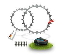 LADSPRINT® Pointes en acier inoxydable pour Gardena Smart Sileno City/Life - À partir du modèle 2024 - Ébavurées - Poli - 16 vis en acier inoxydable - Amélioration de la traction pour robot tondeuse
