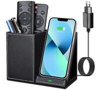 LADSTAG Organisateur de Bureau avec Chargeur Induction, Rangement Bureau Fourniture Porte Stylo avec Chargeur Rapide sans fil 10W pour iPhone 14 13 12 11 Pro Max et Samsung Galaxy S23/S22/S21/S20/S9