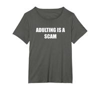 l'adulte est Une arnaque T-Shirt, Femme Grandes Tailles, Asphalte, 2X