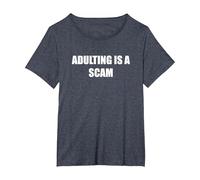 l'adulte est Une arnaque T-Shirt, Femme Grandes Tailles, Bleu Chiné, 2X