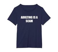 l'adulte est Une arnaque T-Shirt, Femme Grandes Tailles, Bleu Marine, 2X