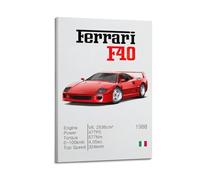 LADV Poster classique Supercar pour Ferrari F40 - Impression sur toile décorative - 40 x 60 cm