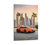 LADV Poster Hypercar pour Bugatti Chiron Orange Sport Supercar - Impression sur toile décorative - 20 x 30 cm