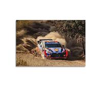 LADV Poster Rally WRC voiture de sport I20 voiture de sport dérive de sable peinture décorative sur toile œuvres d'art mural image 50 x 75 cm