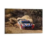 LADV Poster Rally WRC Voiture de sport I20 Voiture de sport Sable Drift Peinture décorative sur toile Œuvres murales Image 20 x 30 cm