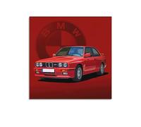 LADV Poster rétro voiture de sport pour BMW E30 M3 - Impression sur toile décorative - 70 x 70 cm