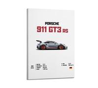 LADV Poster vintage Raicng 911 GT3 RS sur toile représentant une voiture de sport 40 x 60 cm