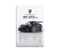 LADV WTD 911 GT3 RS Poster sur toile représentant une voiture de sport Noir 50 x 75 cm