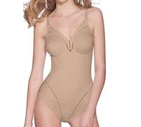 Lady Bella P6739 Body pour femme, modèle modelant, sans bonnet, en bonnets C et D préformés, non rembourrés et sans coutures, tissu doublé pour avant, plat et effet amincissant, Skin, 105D