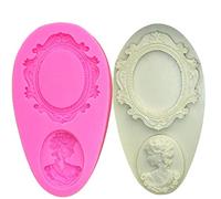 Lady Cadre Photo Fondant Moule Fleur Dentelle Moules en Silicone DIY Sugarcraft Décoration De Gâteau Au Chocolat Outils 1pc Cuisson Moules