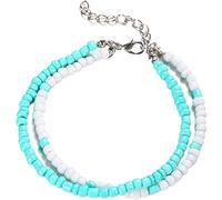Lady Double Layers Beaded Barefoot Sandal Anklet Foot Chain Beach Ankle Bracelet Beach Foot Jewelry for Mom Wife Her Convenient design