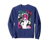 Lady Gaga Artpop Collage Glamour de la Musique Pop Sweatshirt, Unisexe pour Adultes, Bleu Marine, S