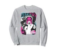 Lady Gaga Artpop Collage Glamour de la Musique Pop Sweatshirt, Unisexe pour Adultes, Gris Chiné, S