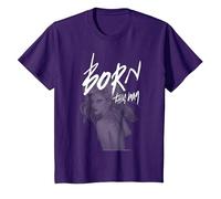 Lady Gaga Born This Way Musique par Bravado T-Shirt, Enfant, Violet, 10 Ans