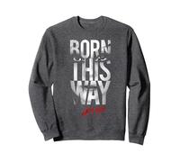 Lady Gaga Born This Way Text Music by Rock Off Sweatshirt, Unisexe pour Adultes, Chiné Foncé, S
