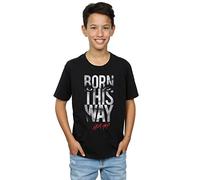 Lady Gaga Garçon Born This Way Text T-Shirt 9-11 Years Noir