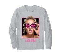 Lady Gaga Joanne Lunettes Manche Longue, Unisexe pour Adultes, Gris Chiné, S