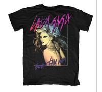 Lady Gaga - T-Shirt Noir Lady Gaga "Born This Way - 80's Colours" (Taille L)