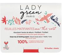 LADY GREEN | 50 Feuilles Matifiantes - Thé Vert Naturel - Solution Rapide & Efficace