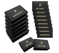 Lady&Home Lot de 8 boîtes cadeau pour garçon d'honneur, témoin, témoin de mariage pour fête Barchelor, 6 Will You Be My Groomsman et 2 Best Man (noir audacieux)