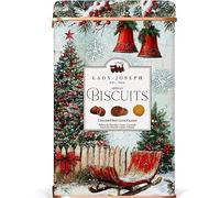 Lady Joseph | Assortiment de Biscuits en Boîte de Métal de Noël | 300 g - Farcis au Chocolat, Biscuits au Cacao, Biscuits au Caramel | Édition Cadeau Artisanale