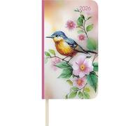 Lady Journal Slim Bird 2026 - Taschen-Kalender 9x15,6 cm - Weekly - 128 Seiten - Notiz-Buch - mit Info- und Adressteil - Alpha Edition