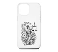 Lady Justice Horloge brisée Écailles d'épée Art Floral Coque pour iPhone 12 Pro Max