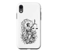 Lady Justice Horloge brisée Écailles d'épée Art Floral Coque pour iPhone XR