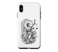 Lady Justice Horloge brisée Écailles d'épée Art Floral Coque pour iPhone XS Max