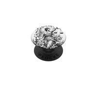 Lady Justice Horloge brisée Écailles d'épée Art Floral PopSockets PopGrip Adhésif