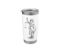 Lady Justice Liberty Avocat Avocat Blackwork Minimal Gobelet isotherme en acier inoxydable double paroi