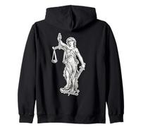 Lady Justice Liberty Avocat Avocat Blackwork Minimal Sweat à Capuche