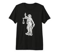 Lady Justice Liberty Avocat Avocat Blackwork Minimal T-Shirt Haut de Gamme